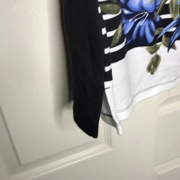 KAREN SCOTT Striped Floral Print Top - Picture 4 of 8